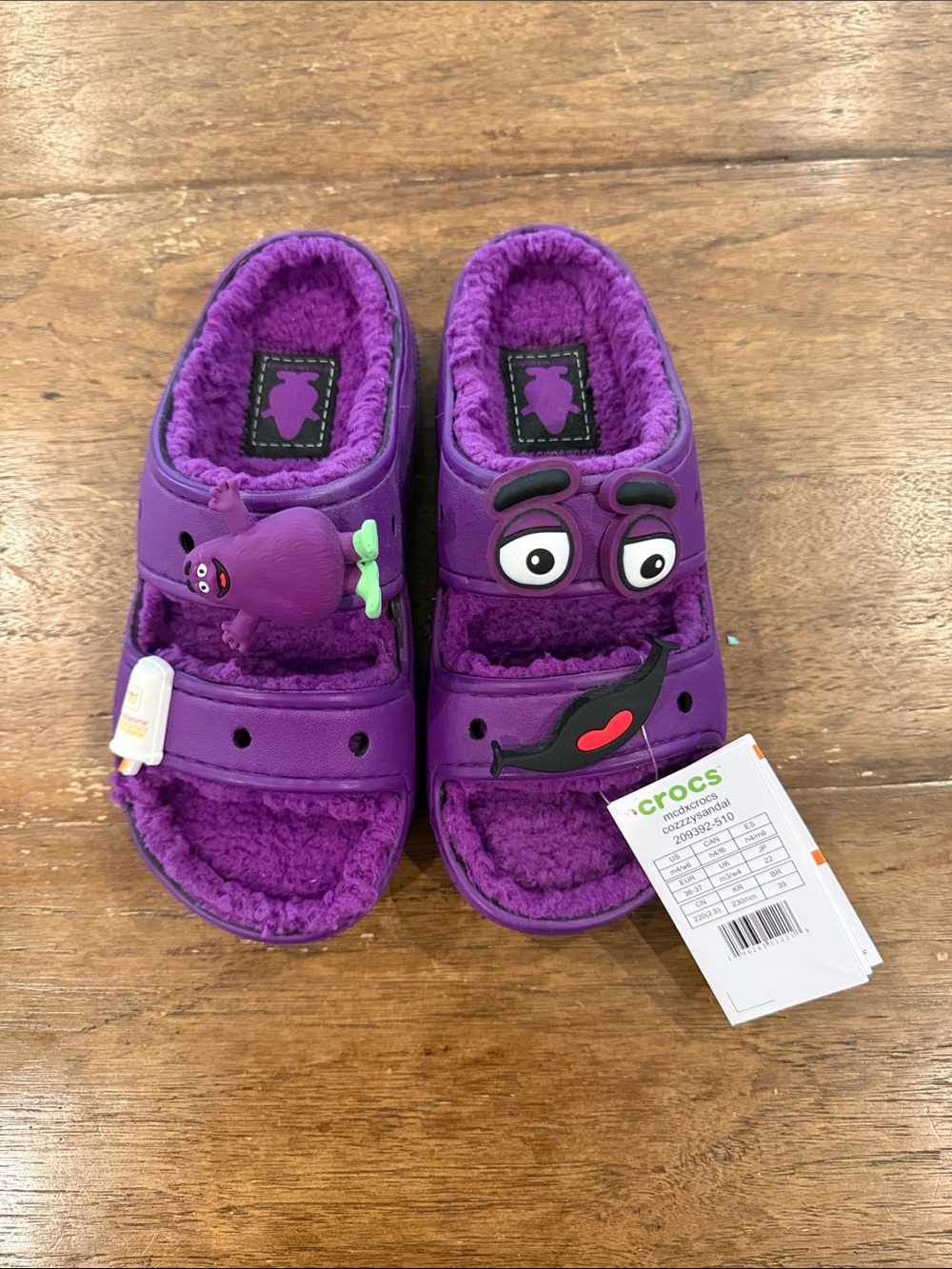 CROCS Kids'  Plush-Lined Grimace Slide Clogs
